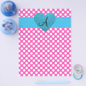 Polka-Punkte rosa und weiße Monogramm Flyer (Einzeln)