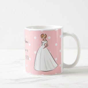 Polka Punkte Rosa Weiße Hochzeitskleid Süß Kawaii Kaffeetasse