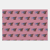 Polka-Punkte, Ross/Blau-Band. Pferdeschuhe, rosa Geschenkpapier Set (Vorderseite 2)