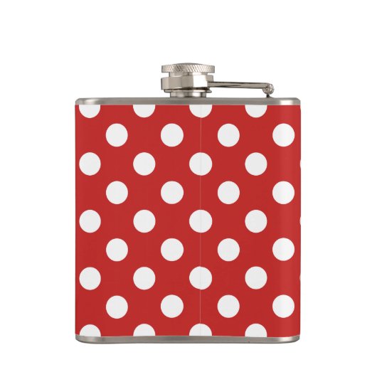 Polka-Punkte rot Flachmann (Rückseite)