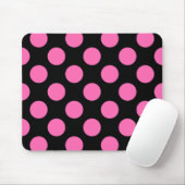 Polka-Punkte schwarz und heiß rosa Mousepad (Mit Mouse)