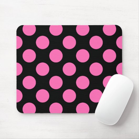Polka-Punkte schwarz und heiß rosa Mousepad (Mit Mouse)