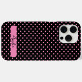 Polka-Punkte schwarz und rosa Case-Mate iPhone Hülle (Rückseite (Horizontal))