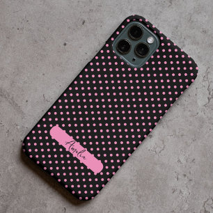 Polka-Punkte schwarz und rosa Case-Mate iPhone Hülle
