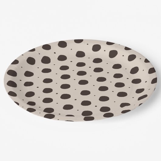 Polka-Punkte Sie bindet das Brautparty des Knotens Pappteller (Schrägansicht)