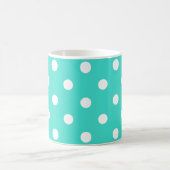 Polka-Punkte-Tasse in hellen Türkis und Weiß Kaffeetasse (Mittel)