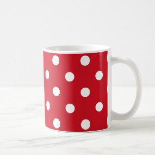 Polka-Punkte-Tasse in hellrot-weiß Kaffeetasse