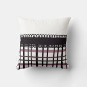 Polka-Punkte u. kariertes Party ~ Rosa Kissen (Rückseite)