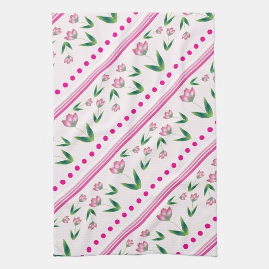Polka-Punkte und Blume Handtuch (Vertikal)