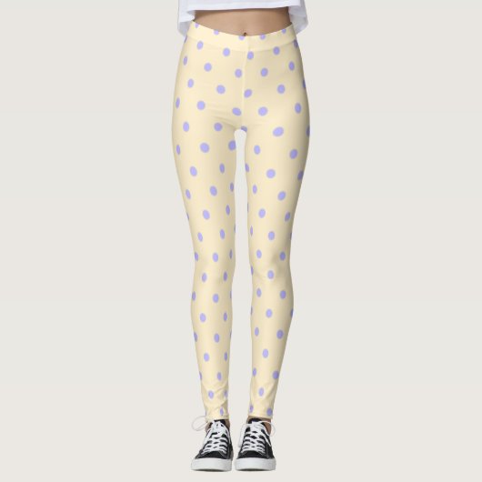 Polka-Punkte und Dots-Lavendel und Gelb Leggings (Vorderseite)