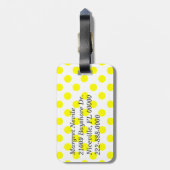 Polka-Punkte und Monogramm-Gepäckmarke Gepäckanhänger (Rückseite vertikal)