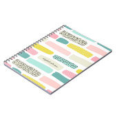 Polka-Punkte und Pinselstriche. Modernes, abstrakt Notizblock (Linke Seite)