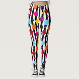 Polka-Punkte und Streifen Leggings