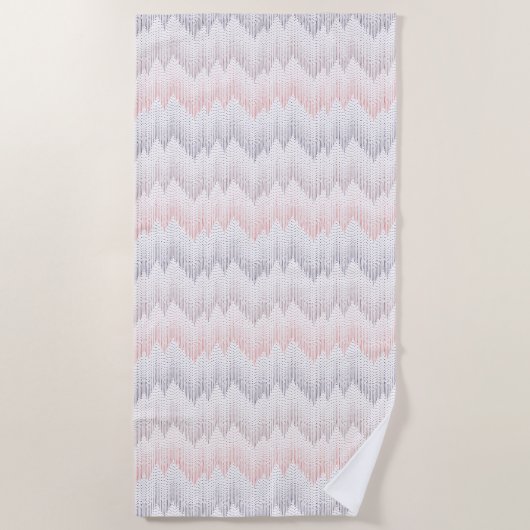 Polka punktiertes Bergspitze-Muster Strandtuch (Vorderseite)