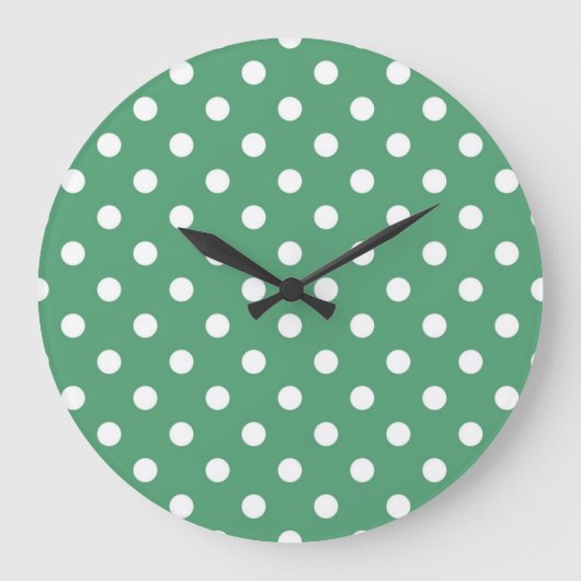 Polka-Punktmuster Große Wanduhr (Vorderseite)