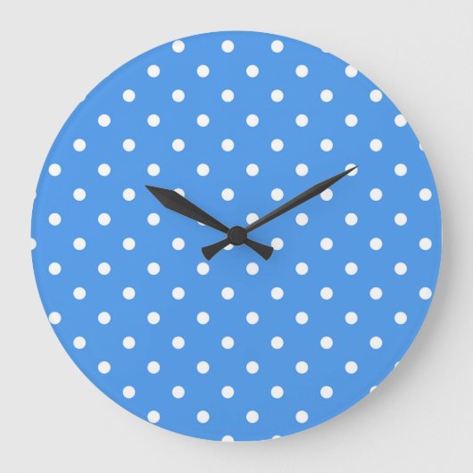 Polka-Punktmuster Große Wanduhr (Vorderseite)