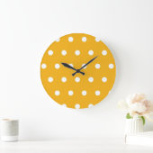 Polka-Punktmuster Große Wanduhr (Zuhause)