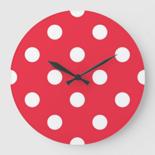Polka-Punktmuster Große Wanduhr