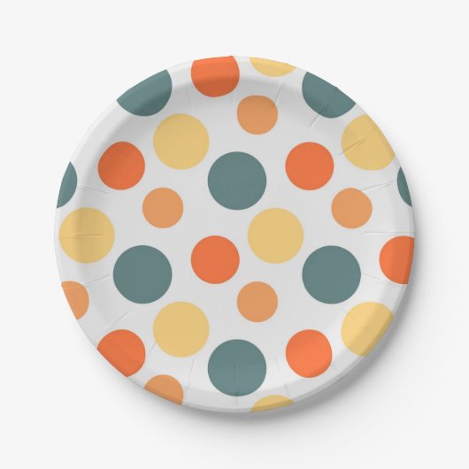 Polka-Punktmuster Pappteller (Vorderseite)
