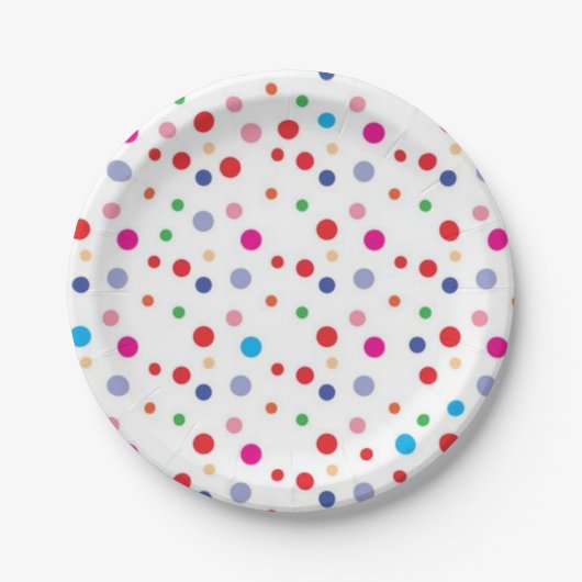 Polka-Punktmuster Pappteller (Vorderseite)