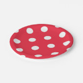 Polka-Punktmuster Pappteller (Schrägansicht)