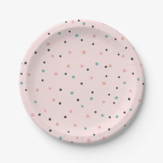 Polka-Punktmuster Pappteller (Vorderseite)