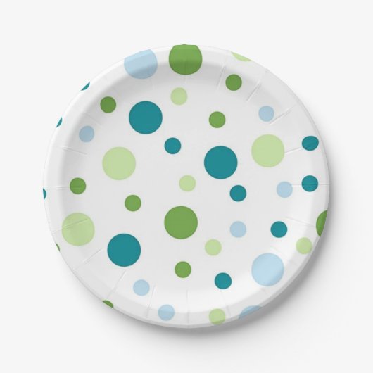 Polka-Punktmuster Pappteller (Vorderseite)