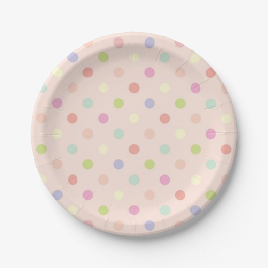 Polka-Punktmuster Pappteller (Vorderseite)