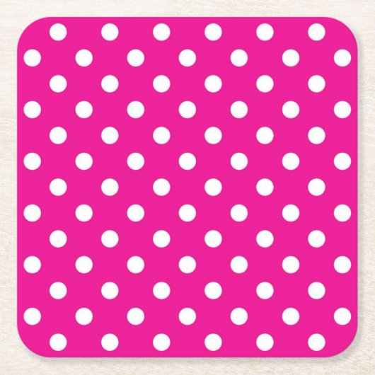 Polka-Punktmuster Rechteckiger Pappuntersetzer (Vorderseite)