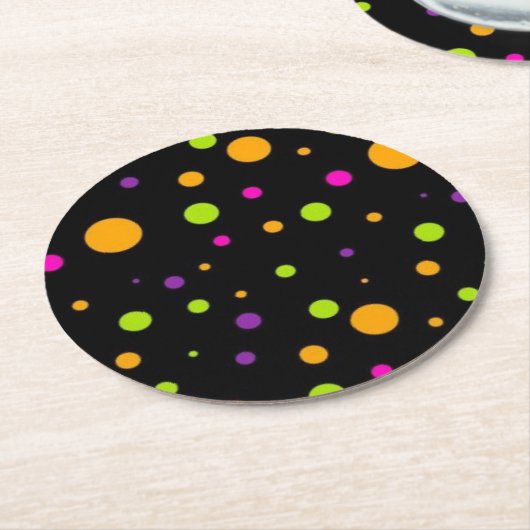 Polka-Punktmuster Runder Pappuntersetzer (Angewinkelt)