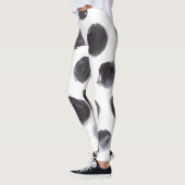 Polka Punktmuster: schwarz, grau. Leggings (Links)