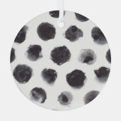 Polka Punktmuster: schwarz, grau. Ornament Aus Glas (Rückseite)