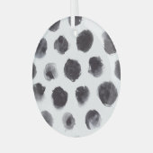 Polka Punktmuster: schwarz, grau. Ornament Aus Glas (Vorderseite links)