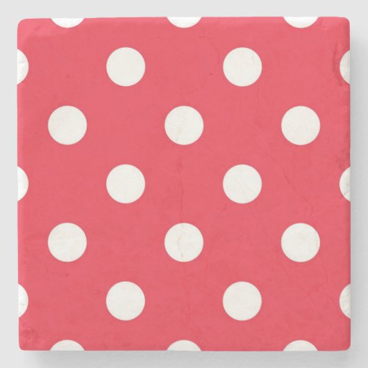 Polka-Punktmuster Steinuntersetzer (Vorderseite)