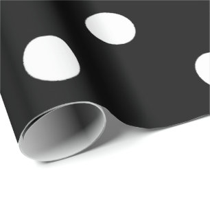 Polka Small Dots Black White Classic Elegant Geschenkpapier