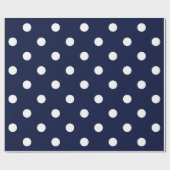 Polka Small Dots Blue Navy White Classic Elegant Geschenkpapier (Flach)