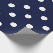 Polka Small Dots Blue Navy White Classic Elegant Geschenkpapier (Ecke)