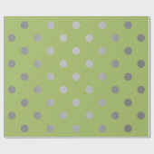 Polka Small Dots Greenly Green Pea Silver Gray Geschenkpapier (Flach)