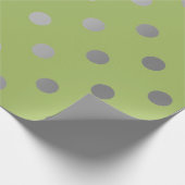 Polka Small Dots Greenly Green Pea Silver Gray Geschenkpapier (Ecke)