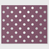 Polka Small Dots Maroon Plum Burgundy Silver Gray Geschenkpapier (Flach)