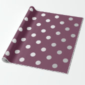 Polka Small Dots Maroon Plum Burgundy Silver Gray Geschenkpapier (Ungerollt)