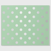 Polka Small Dots Pastel Pea Minze Silver Gray Geschenkpapier (Flach)