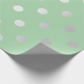 Polka Small Dots Pastel Pea Minze Silver Gray Geschenkpapier (Ecke)