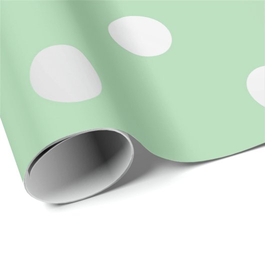 Polka Small Dots Pastel Pea Minze Silver Gray Geschenkpapier (Rolleneckpunkt)
