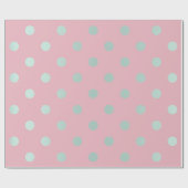 Polka Small Dots Pulver Pink Pastel Aqua Geschenkpapier (Flach)