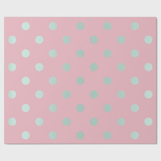 Polka Small Dots Pulver Pink Pastel Aqua Geschenkpapier (Flach)