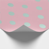Polka Small Dots Pulver Pink Pastel Aqua Geschenkpapier (Ecke)