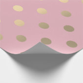 Polka Small Dots Pulver Pink Pastel Foxier Gold Geschenkpapier (Ecke)