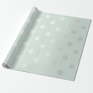 Polka Small Dots Tiffany Aqua Mint Silver Gray Geschenkpapier