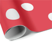 Polka Small Dots Vivid Bright Red Silver Gray Geschenkpapier (Rolleneckpunkt)